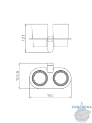 Стакан Raglo R300.08 (хром/белый)