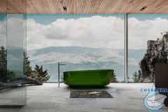 Ванна из полиэфирной смолы ABBER Kristall 170х80 AT9706Emerald зеленая