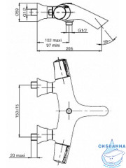 Смеситель для ванны термостатический Jacob Delafon Symbol E71684-CP