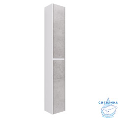 Пенал Dreja Slim 30 см, бетон/белый глянец 99.0505