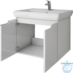Тумба Dreja Q(D) 55 белый глянец с раковиной Dreja Q 60