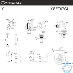 Система для ванны скрытого монтажа WHITECROSS Y YSET07GL (золото)
