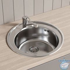 Мойка, нержавеющая cталь, полированная, D510, Basic, IDDIS, BAS51P1i77