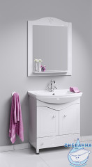 Тумба Aqwella Classic Франческа 85 с раковиной Стиль 85 белый глянец