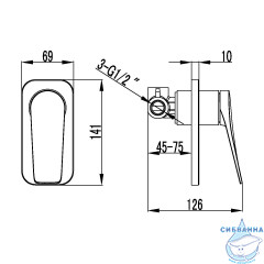 Встраиваемый смеситель для душа Lemark Bronx LM3723MW (белый матовый)