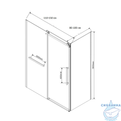 Душевое ограждение Vincea Como Soft 110x100 профиль черный, стекло прозрачное  VSR-1CS1011CLB