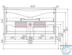 Тумба подвесная с раковиной 1Marka Eclipse 110 (1 ящик) White белый глянец