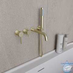 Встраиваемый смеситель для ванны Oliveeka Y-Line OL-889017-BG (золото матовое)