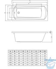 Акриловая ванна C-BATH Clio 140х70 с каркасом