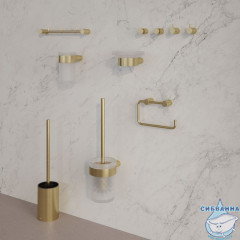 Держатель для туалетной бумаги без крышки, сплав металлов, Petite, матовое золото, IDDIS, PETG000i43