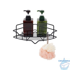 Полка одноярусная угловая, проволока стальная, чёрный матовый, Grid, Milardo, GRICC1BM44