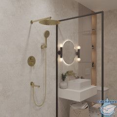 Душевая система Oliveeka Y-Line 300 1 режим OL-939017-BG (золото матовое)