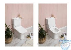 Унитаз напольный безободковый Aquanet Rimless Cube 210759 с бачком и сиденьем Soft Close (микролифт)