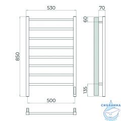 Полотенцесушитель электрический Terminus Ватикан П8 50х85 (оружейная сталь)