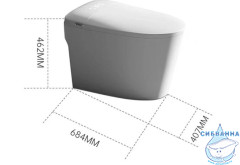 Унитаз приставной безободковый SantiLine SL-5036 с сиденьем Soft Close (микролифт) (может работать при низком давлении воды)
