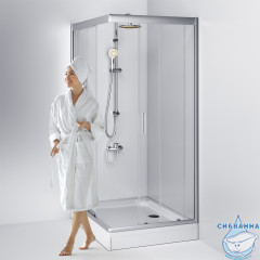 Душевое ограждение AM.PM Gem W90G-404-120290-MT 120x90 профиль хром, стекло прозрачный (без поддона)