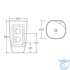 Раковина напольная 50 см SantiLine SL-4018