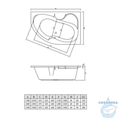 Ванна акриловая C-BATH Atlas 170х105 R