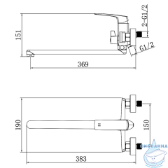 Смеситель для ванны Azario Conda AZ-K1711B (черный матовый)