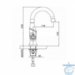 Смеситель для раковины Gappo G1049 (без донного клапана) (хром/белый)