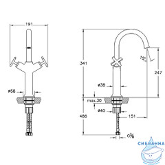 Смеситель для раковины Vitra Origin Classic A42886 (хром)