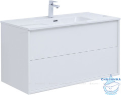 Тумба под раковину Aquanet Lino 100 (Flat) белый глянец