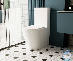 Унитаз напольный Abber Bequem AC1112TMW с бачком и сиденьем Soft Close (микролифт)