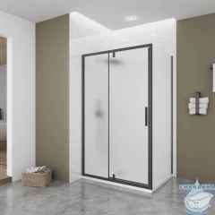 Душевое ограждение Veconi Оттимо 100x90 профиль черный, стекло прозрачное OP20B-SP-10090-01-C9 (без поддона)