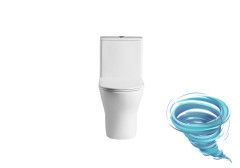 Унитаз напольный безободковый со смывом торнадо Aquatek Гелиос AQ2816T-00 с бачком и сиденьем Soft Close (микролифт)