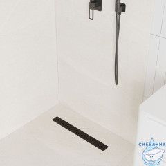 Лоток душевой, сифон 360, комбинированный затвор, перфорированная решетка, 600мм, черный, IDDIS, 975B6BL20DZ