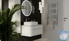 Тумба под раковину Jorno Shine 90 см Shi.01.90/P/W белый глянцевый