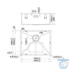 Кухонная мойка Iddis Edifice 54 EDI54G0i77 графит