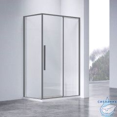 Душевое ограждение Vincea Slim-N 130x90 профиль вороненая сталь, стекло прозрачное VSR-4SN9013CLGM