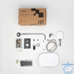 Душевая система скрытого монтажа с тропическим душем и ручным душем, глянцевый хром, Azure, Milardo, AZUSB02M67