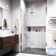 Дверь в нишу Wasserkraft Aller 120 см профиль хром, стекло прозрачное 10H05L