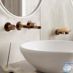 Встраиваемый смеситель для раковины Wasserkraft Paar 8845 (розовое золото)