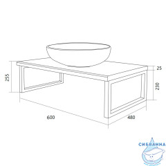Столешница 1MARKA GRUNGE LOFT 60 Дуб Вотан