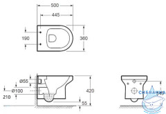 Инсталляция Jacob Delafon E29025-NF с кнопкой смыва E29027-CP в комплекте с унитазом Jacob Delafon Elite EDX112-00 c сиденьем Soft close (микролифт)