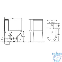Унитаз напольный безободковый Azario Mirada AZ-1289A с бачком и сиденьем Soft Close (микролифт)