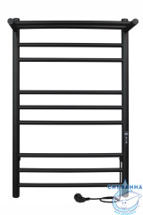Полотенцесушитель электрический Indigo Line Trinity П8 с полкой (с таймером) 40х80 черный муар (с возможностью скрытого подключения, подключение R/L)