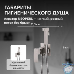 Смеситель ABBER Wasserfall AF8625SP с гигиеническим душем, сатин
