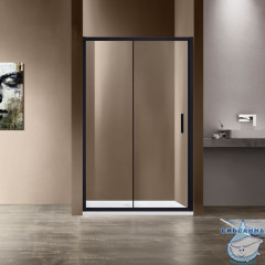 Дверь в нишу Vincea Garda 105 профиль черный, стекло прозрачное VDS-1G105CLB