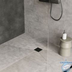 Трап душевой, вертикальный выпуск, сухой затвор, 10х10см, матовый черный, IDDIS, 980CV10BL3DDZ