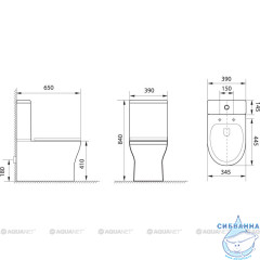 Унитаз напольный безободковый Aquanet Rimless Roll 210764 (с сиденьем Soft Close (микролифт) ) без бачка