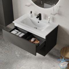 Тумба с умывальником Iddis Bild 80 см темно-серый