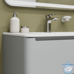 Тумба с умывальником, подвесная, 80 см, светло-серый, Edifice, IDDIS, EDI80L0i95K  подходит умыв. 0108000i28