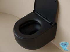 Унитаз подвесной безободковый Ceramicanova UP Rimless CN4007MB с сиденьем быстросъемным Soft Close (микролифт)