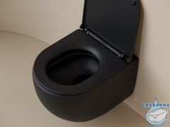 Унитаз подвесной безободковый Ceramicanova UP Rimless CN4007MB с сиденьем быстросъемным Soft Close (микролифт)