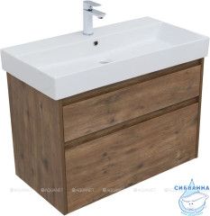 Тумба Aquanet Nova Lite 85 с раковиной Slim Synergy 85 дуб рустикальный