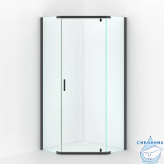 Душевое ограждение Berges Solo T Black 100x100 61110 профиль черный, стекло прозрачное (без поддона)
